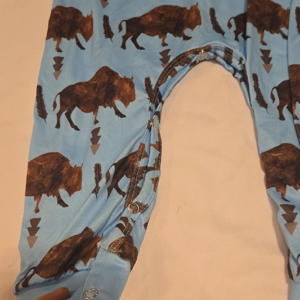 Blue Buffalo Print Kids One Piece